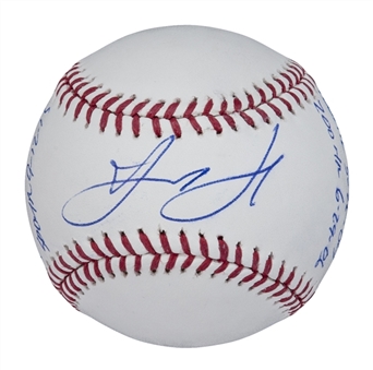 David Ortiz Signed and Inscribed OML Baseball (MLB Authenticated)